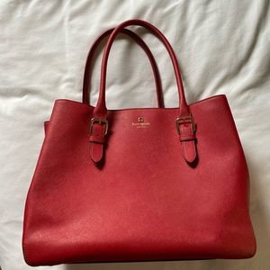 Large Kate spade red tote - like new!